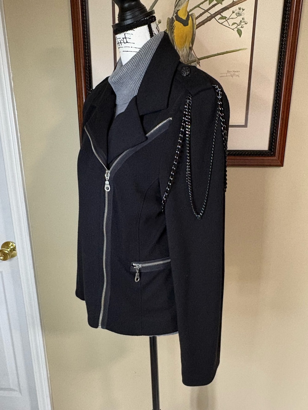Tumbleweed Black Jacket Chain Accents Embellished Ladies Large L